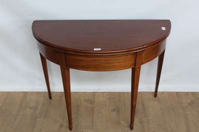 Lot 1040 - Edwardian mahogany demi-lune tea table