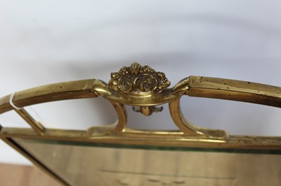 Lot 1053 - Brass and mirrored fire guard