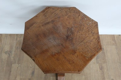 Lot 1326 - Octagonal top oak side table by David Langstaff in the Mouseman tradition