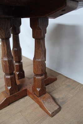 Lot 1326 - Octagonal top oak side table by David Langstaff in the Mouseman tradition