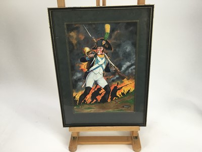 Lot 118 - D A Moss, five watercolours of battle scenes  - signed and dated 1972/4