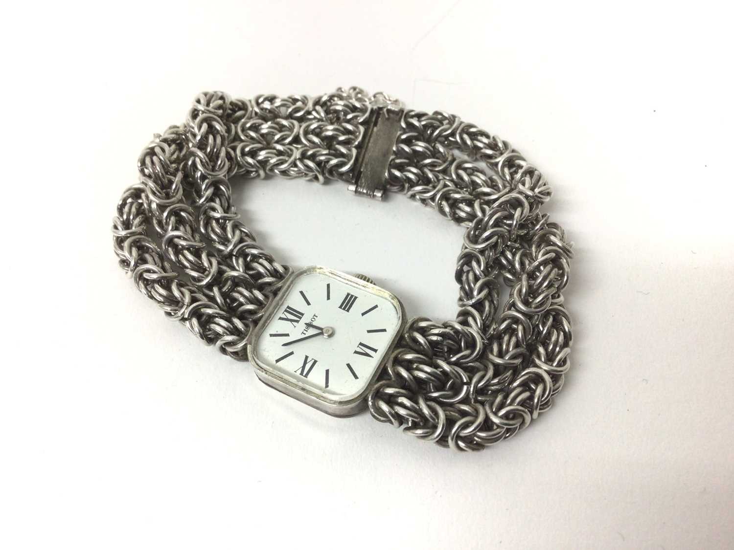 Lot 921 - Ladies silver Tissot wristwatch