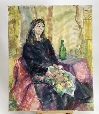 Lot 7 - Elisabeth Fraser (b.1930) group of four oils on canvas - portraits, unframed