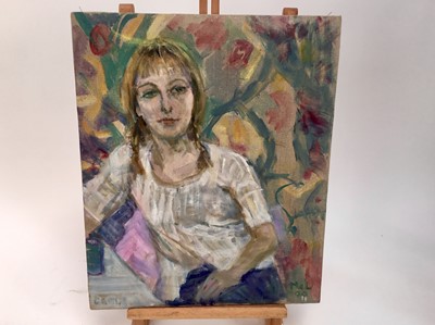 Lot 6 - Elisabeth Fraser (b.1930) group of six oils on canvas - portraits, unframed