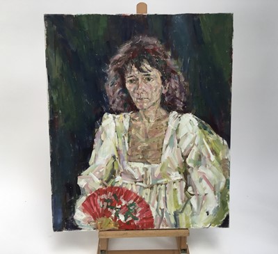 Lot 6 - Elisabeth Fraser (b.1930) group of six oils on canvas - portraits, unframed
