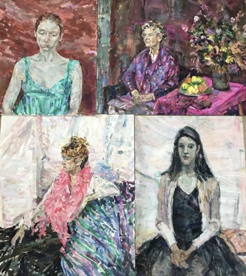 Lot 3 - Elisabeth Fraser (b.1930) group of unframed works on paper, canvas and board, to include portraits, landscapes and still life (23)