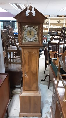 Lot 973 - Good quality 1970s walnut longcase clock made by John Paynter, the movement provided by Charles Greville & Co, with related invoices and lettters, pendulum, three weights and door key present