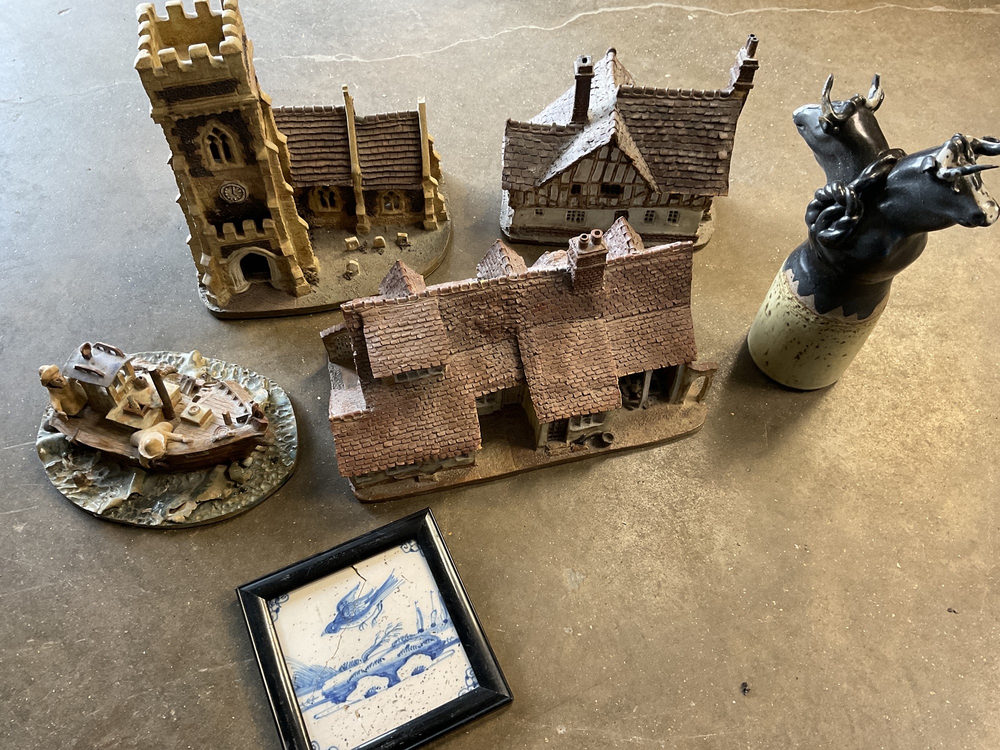 Lot 2611 - Group of pottery models of Churches and