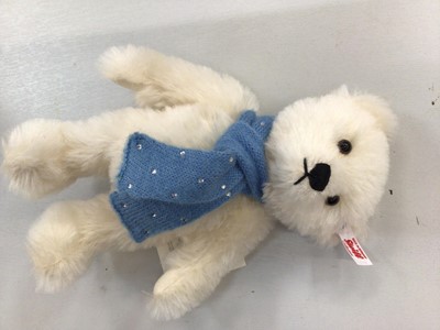Lot 1821 - Steiff Bears Swarovski Summer 690273, Winter 664397Autumn 662362 and Spring 690242.  Plus The World's First Teddy Bear 664946 and 2017 Harrods Teddy 690419.  All boxed and with certificates. (4)