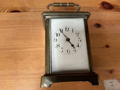 Lot 137 - French brass carriage clock, 11cm high