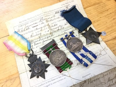 Lot 747 - Victorian medal group comprising Afghanistan medal with Kandahar clasp named to 508 PTE. J. Bennett. 66 - Foot