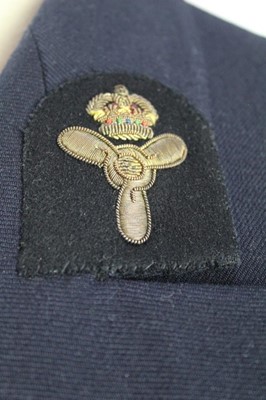 Lot 749 - Second World War period Royal Navy cap by Sanders & Brightman together with two Navy veterans jackets with mounted medal ribbons and navy buttons.