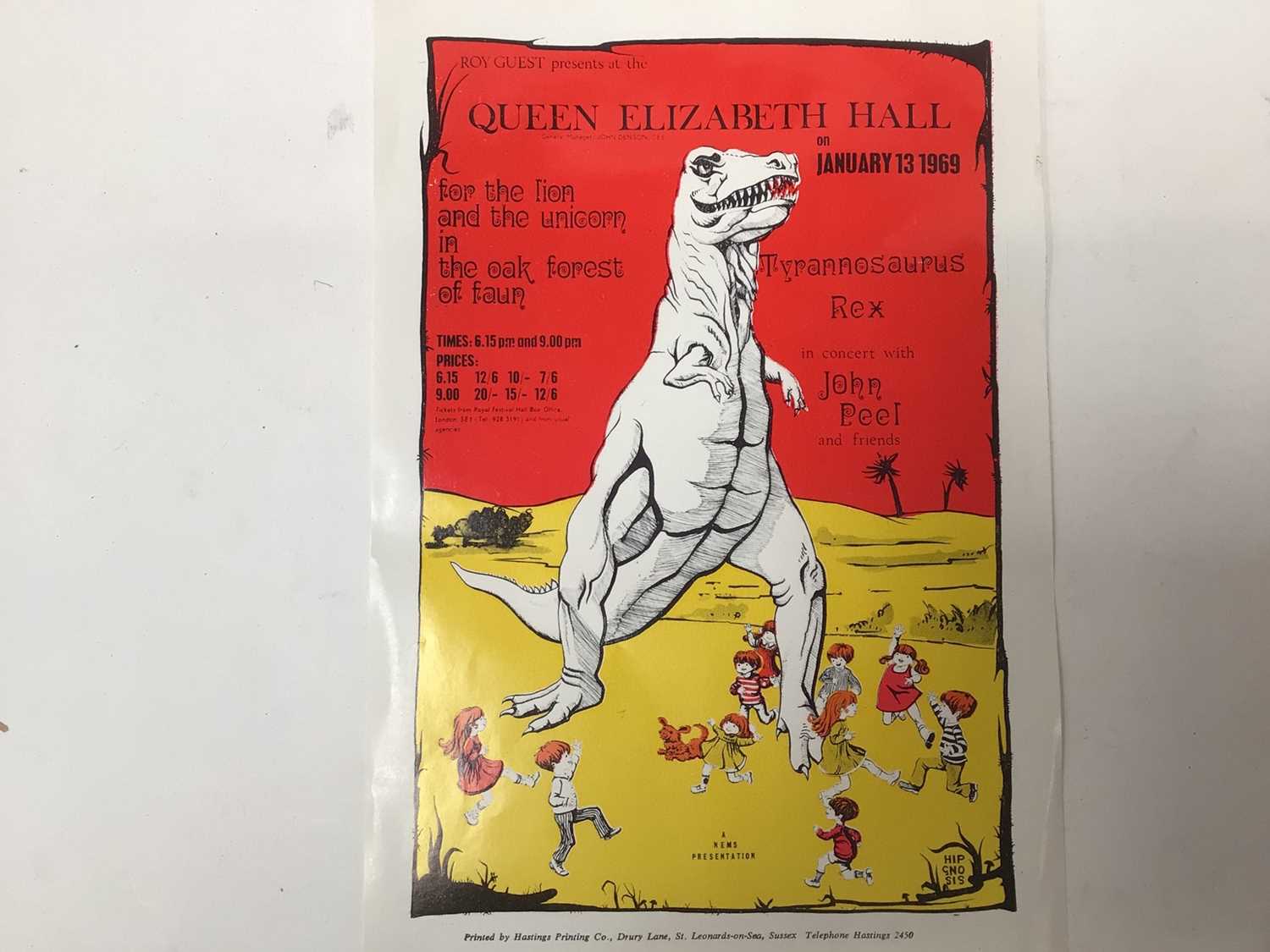 Lot 1513 - Scarce original T. Rex 1969 A5 sized concert poster / flyer