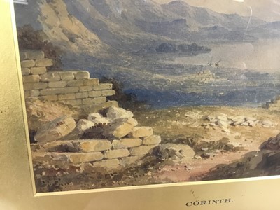 Lot 18 - Attributed to William Page (1794- 1874) watercolour - 'Corinth', 29cm x 20cm, in glazed gilt frame