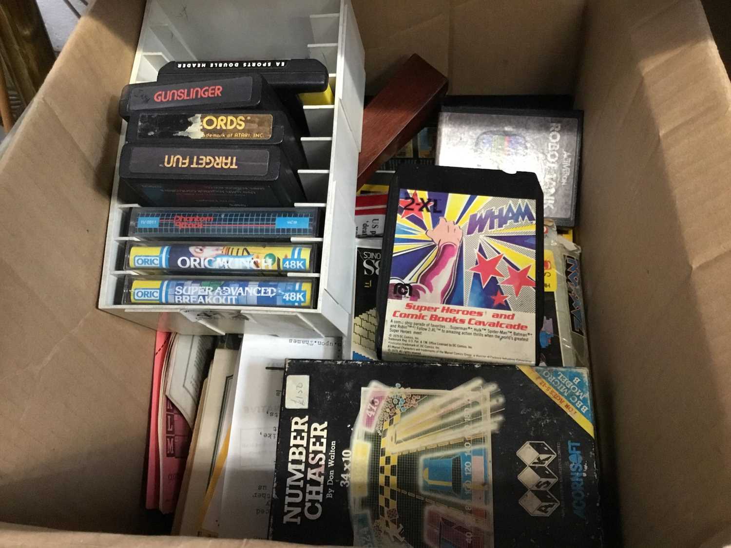 Lot 72 - One box of games console games and sundries including ephemera
