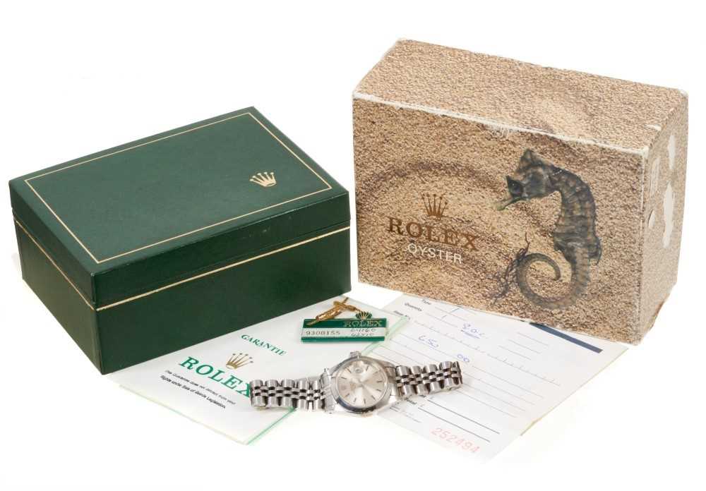 Lot 648 - Ladies Rolex DateJust Oyster Perpetual stainless steel wristwatch plus box