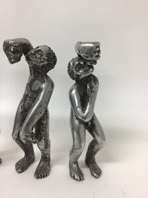 Lot 102 - Large abstract sculpture, cast metal, apparently unsigned, measures 54cm wide x 25cm high