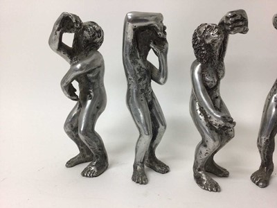 Lot 102 - Large abstract sculpture, cast metal, apparently unsigned, measures 54cm wide x 25cm high