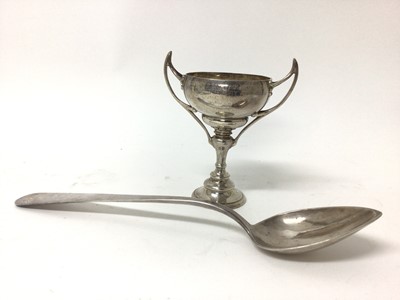 Lot 106 - Silver trophy and large spoon with Continental marks