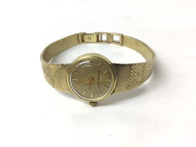 Lot 112 - 18ct gold cased Eterna-Matic wristwatch on a 9ct gold strap