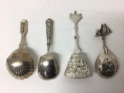 Lot 116 - Four silver caddy spoons, including two continental and two Victorian