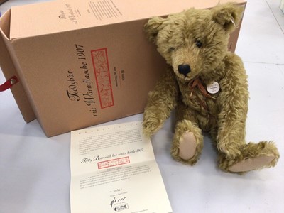 Lot 1831 - Steiff 2001 Teddy Bear with Hot-Water Bottle 406621, boxed with certficate.