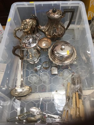 Lot 523 - Selection of tea ware, flat ware, ladles and other items
