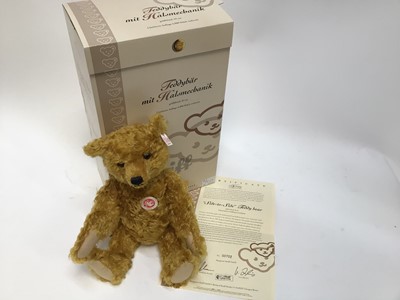 Lot 1838 - Steiff Drummer Bear 037368,  2005 Side To Side Bear 038242 plus Red Brown Alpaca Bear 662751.  All boxed with certificates.