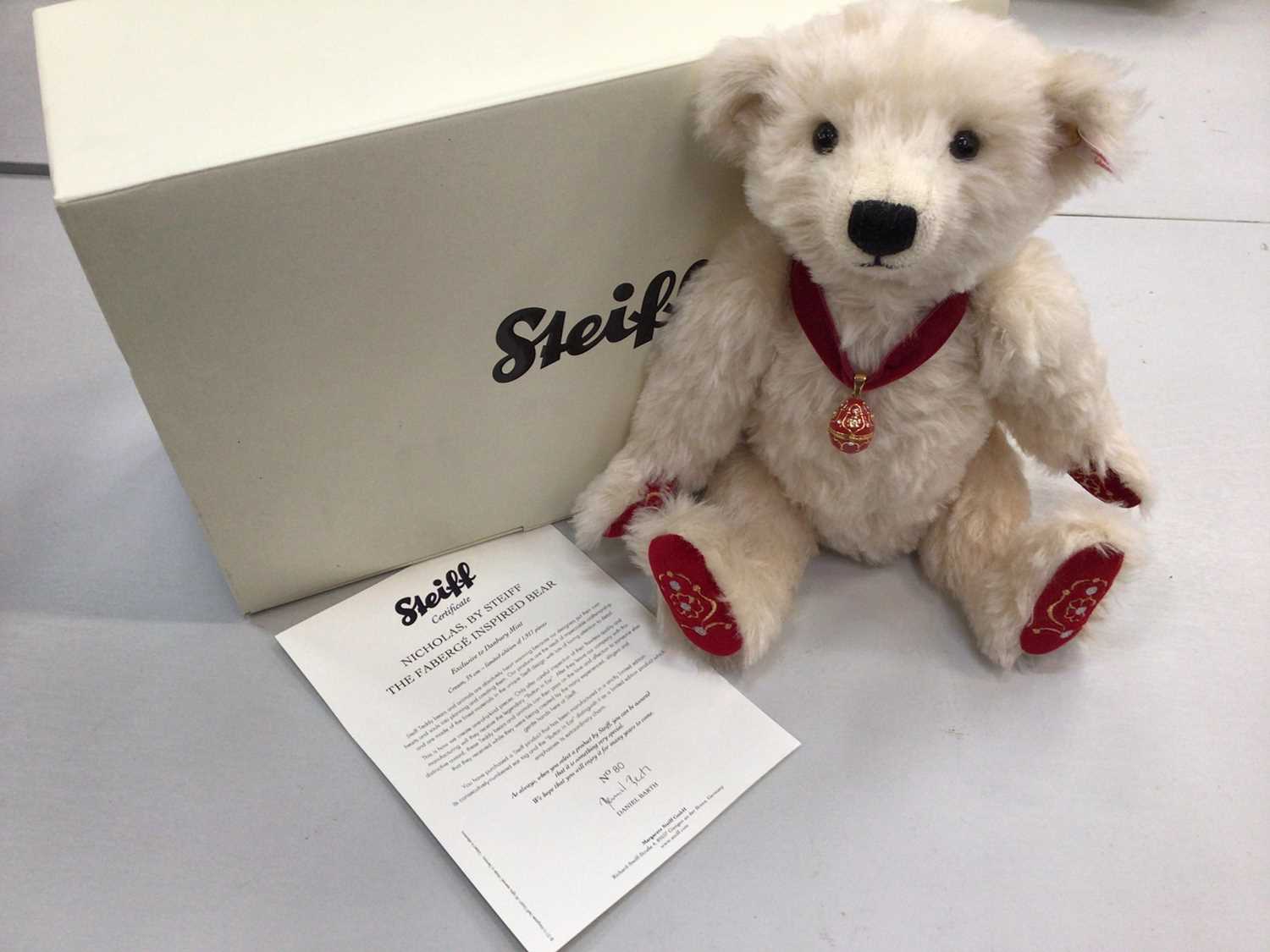 Lot 1840 - Steiff 2016 Nicholas Faberge Inspired Bear 664977, boxed with certificate.
