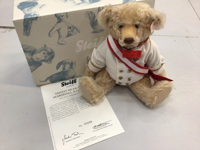Lot 1845 - Steiff Radetzki 657696, Matrjoschka 034190 and Mrs Santa Claus 021381.  All boxed and with certificates.
