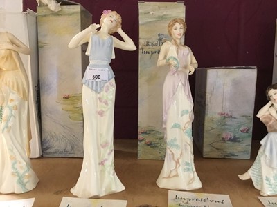 Lot 500 - Five Royal Doulton Impressions porcelain figures with boxes and certificates