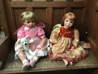 Lot 503 - Two Celia Doll Company porcelain dolls with boxes