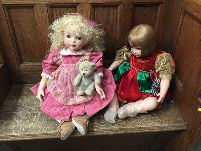 Lot 504 - Two Celia Doll Company porcelain dolls in boxes