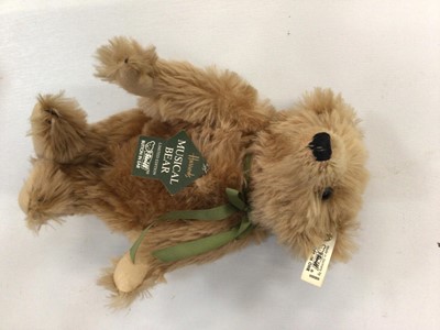 Lot 1883 - Steiff Replica 1926 Bear 407215, Harrods Musical Bear 650369, Pocket Alfonzo 66429 and Little Elephant Pincushion 420313.  All boxed and with certifcates.