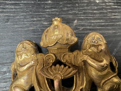 Lot 144 - Fine quality pair of gilt brass furniture mounts