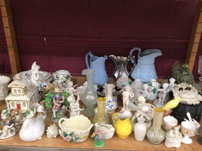 Lot 547 - Staffordshire piper, Derby child, cherubs and other china ornaments