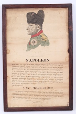 Lot 792 - Napoleonic propaganda poster, published Ackermann's, 101 Strand, London, framed