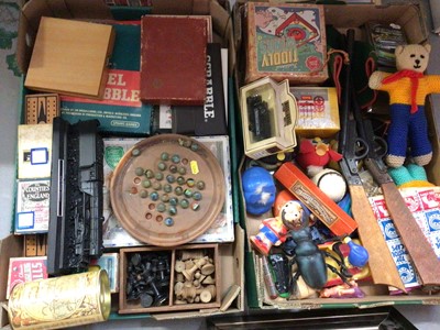 Lot 276 - Two boxes of vintage and later games and toys