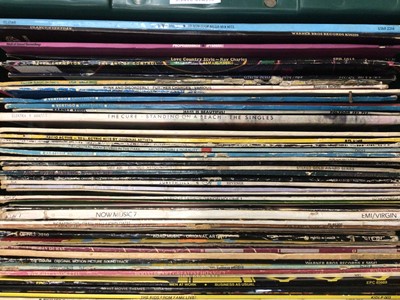Lot 172 - One box of records, including LPs and 12 inch singles, Kraftwerk, ELO, Cure, etc, 1970s/80s