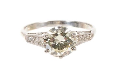 Lot 529 - Diamond single stone ring with a round brilliant cut diamond 
estimated to weigh approximately 1.60cts