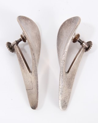 Lot 596 - Pair of Georg Jensen silver earrings