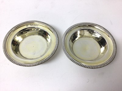 Lot 128 - Good pair of Georgian silver-gilt dishes with reeded rims, hallmarked London 1811, Crispin Fuller, measuring 9.75cm diameter