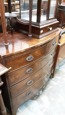 Lot 937 - Nineteenth century mahogany bowfront chest of two short and three long graduated drawers, 105cm wide, 52.5cm deep, 104cm high