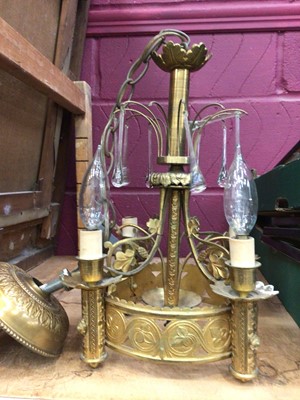 Lot 851 - Brass hanging pendant light fitting