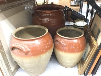 Lot 360 - Three large stoneware vessels