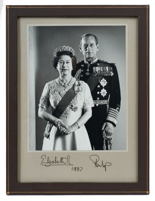 Lot 27 - H.M.Queen Elizabeth II and H.R.H.The Duke of Edinburgh , signed presentation portrait photograph 1987