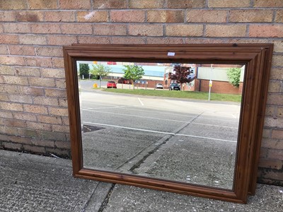 Lot 935 - Pair of stained wooden framed mirrors, 118 cm x 93 cm