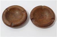 Lot 28 - Unusual turned yew wood ashtray with stamped...