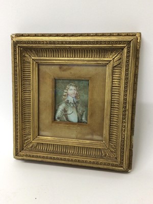 Lot 180 - 18th century portrait miniature on ivory - gentleman in Armour, identified as Marquis of Montrose