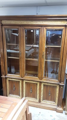 Lot 1015 - Two height display cabinet and matching smaller cabinet